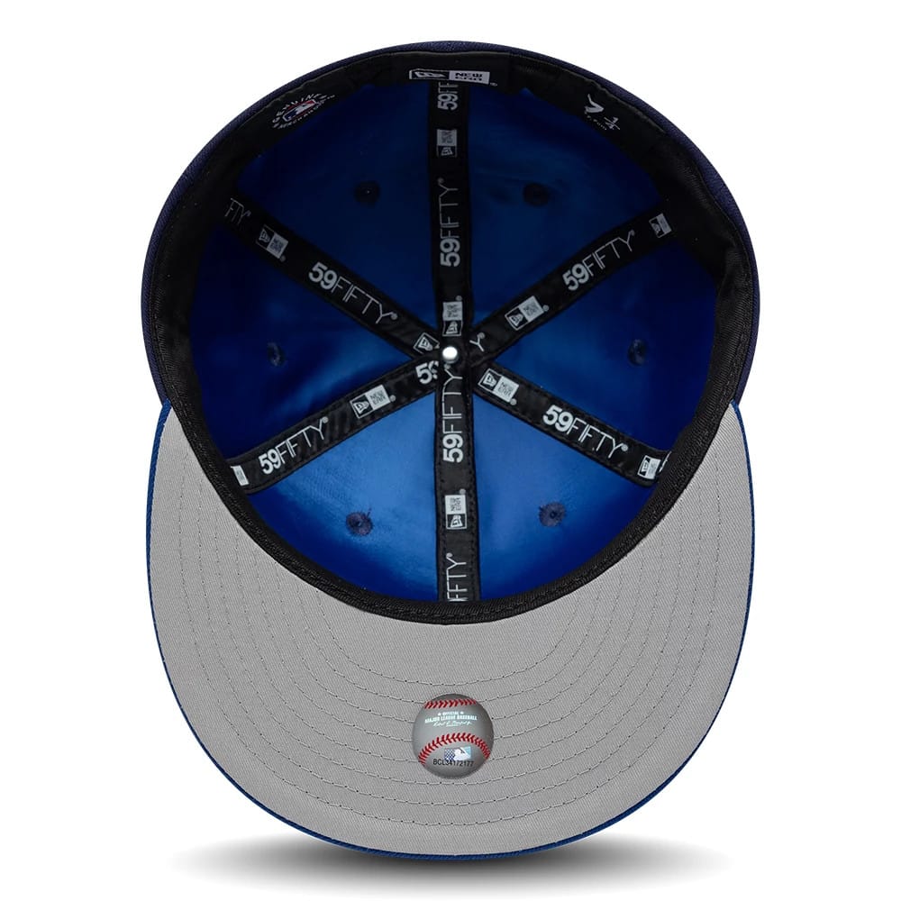 Toronto Blue Jays MLB Multi Logo Satin Lined Navy 59FIFTY Fitted Cap-kentox - Image 2