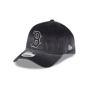 Red Sox MLB Washed Denim Black 9FORTY A-Frame Unstructured Adjustable Cap-kentox