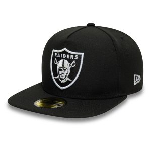 Las Vegas Raiders NFL Flat Black 59FIFTY A-Frame Fitted Cap-kentox