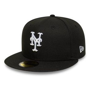 New York Mets MLB Black 59FIFTY Fitted Cap-kentox