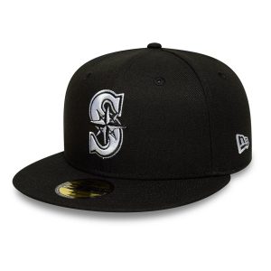 Seattle Mariners MLB Black 59FIFTY Fitted Cap-kentox